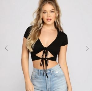 NWT Tie Front Top